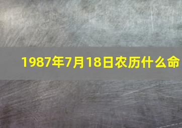 1987年7月18日农历什么命