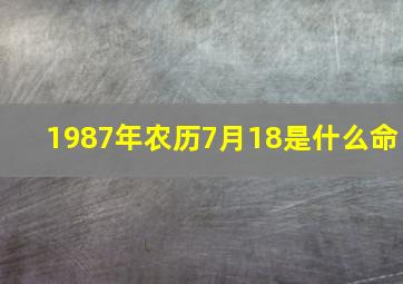 1987年农历7月18是什么命