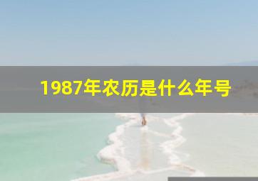 1987年农历是什么年号