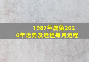 1987年属兔2020年运势及运程每月运程