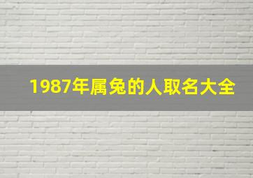 1987年属兔的人取名大全