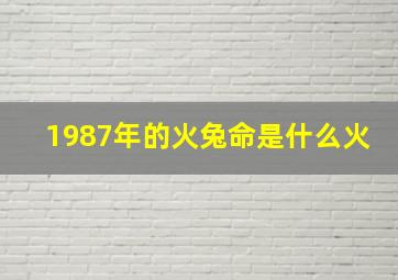 1987年的火兔命是什么火