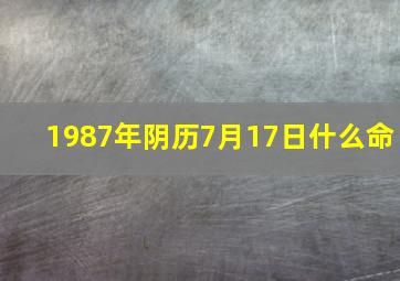 1987年阴历7月17日什么命