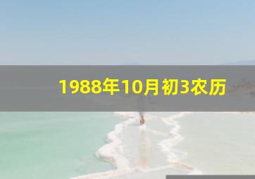 1988年10月初3农历