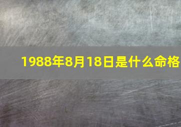 1988年8月18日是什么命格