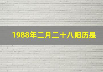 1988年二月二十八阳历是