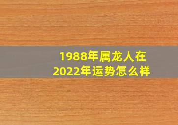 1988年属龙人在2022年运势怎么样