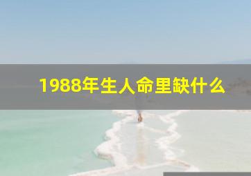 1988年生人命里缺什么