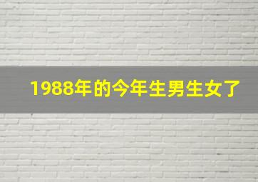 1988年的今年生男生女了