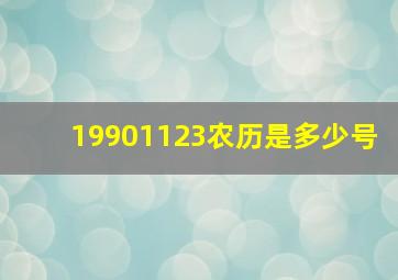 19901123农历是多少号