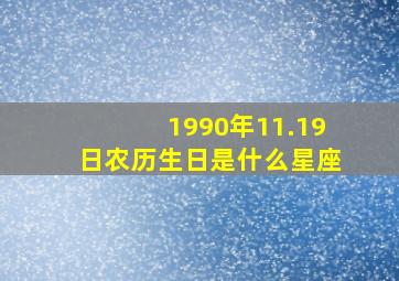 1990年11.19日农历生日是什么星座