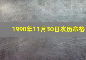 1990年11月30日农历命格