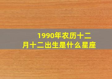 1990年农历十二月十二出生是什么星座