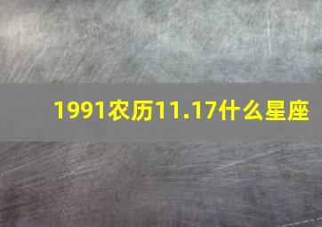 1991农历11.17什么星座