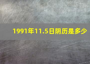 1991年11.5日阴历是多少