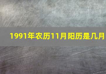 1991年农历11月阳历是几月