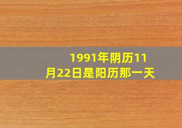 1991年阴历11月22日是阳历那一天