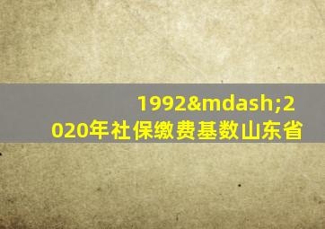 1992—2020年社保缴费基数山东省