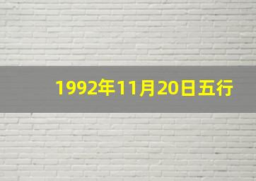 1992年11月20日五行