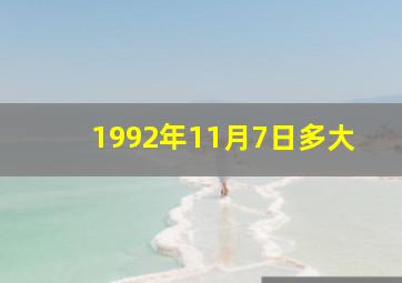 1992年11月7日多大