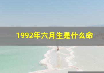 1992年六月生是什么命