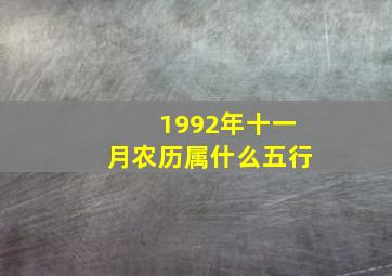 1992年十一月农历属什么五行