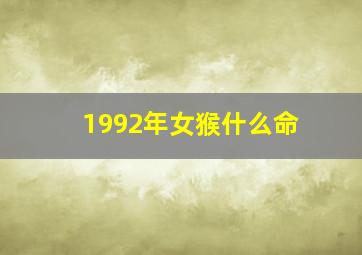 1992年女猴什么命