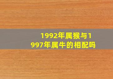 1992年属猴与1997年属牛的相配吗