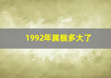 1992年属猴多大了