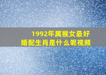 1992年属猴女最好婚配生肖是什么呢视频