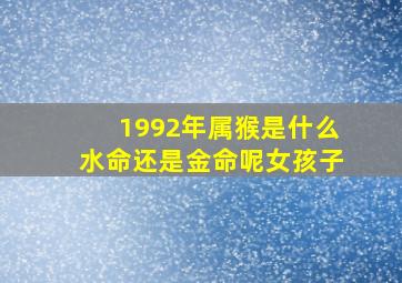 1992年属猴是什么水命还是金命呢女孩子