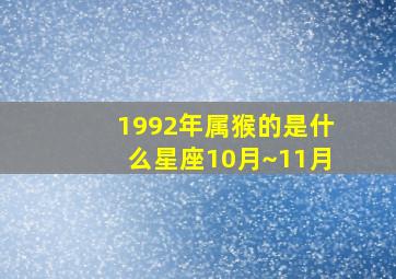 1992年属猴的是什么星座10月~11月