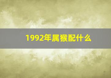 1992年属猴配什么