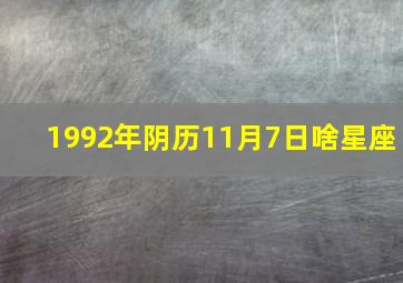 1992年阴历11月7日啥星座