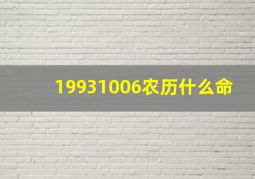 19931006农历什么命