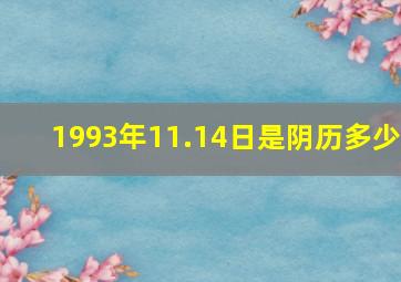 1993年11.14日是阴历多少