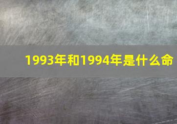 1993年和1994年是什么命