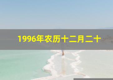 1996年农历十二月二十