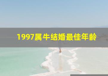 1997属牛结婚最佳年龄