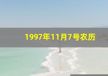 1997年11月7号农历