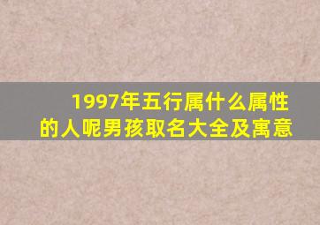 1997年五行属什么属性的人呢男孩取名大全及寓意