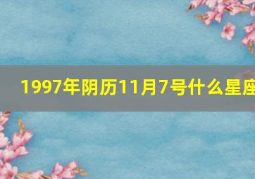 1997年阴历11月7号什么星座