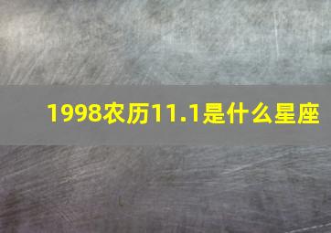 1998农历11.1是什么星座