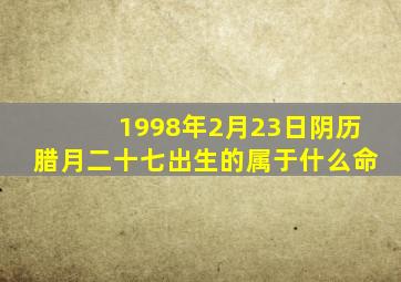 1998年2月23日阴历腊月二十七出生的属于什么命