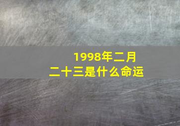 1998年二月二十三是什么命运