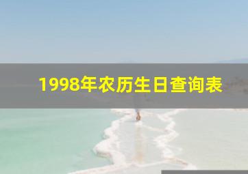 1998年农历生日查询表