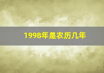 1998年是农历几年