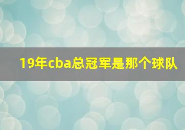 19年cba总冠军是那个球队