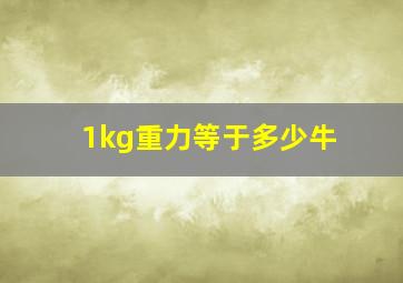 1kg重力等于多少牛