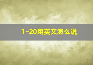 1~20用英文怎么说